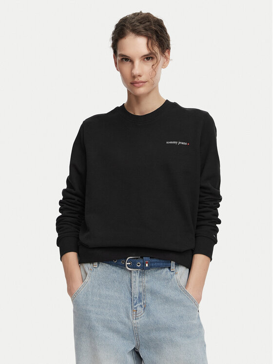 Tommy Jeans Hanorac Ess Logo DW0DW22829 Negru Regular Fit