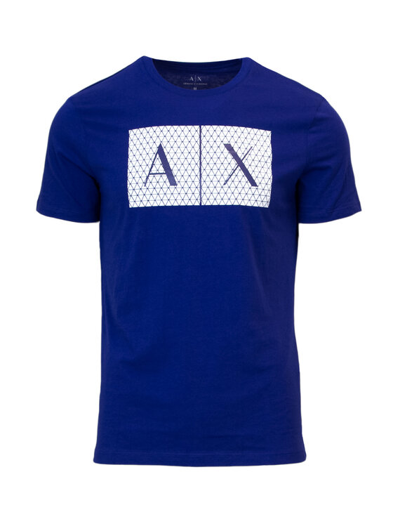 Armani Exchange Armani Exchange T-Shirt RUBBER LOGO Niebieski Shirt Fit