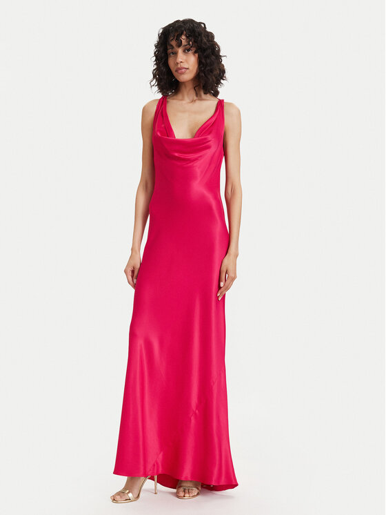 ACCESS FASHION Sukienka wieczorowa 63-3403-145 Koralowy Regular Fit