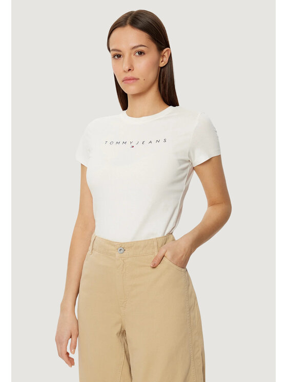 Tommy Jeans Tommy Jeans T-shirt TJW LINEAR TEE Beige Casual Fit