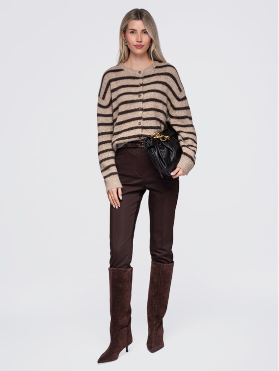 Ombre Ombre Svetr OW-SW-E0029 Béžová Relaxed Fit