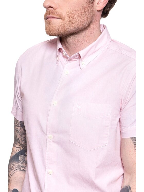 Wrangler Wrangler Camicia SS 1PKT BUTTON DOWN Rosa Slim Fit