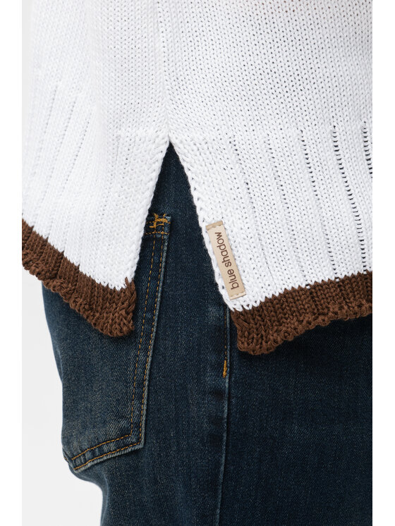 blue shadow blue shadow Sweter Koba Biały Regular Fit