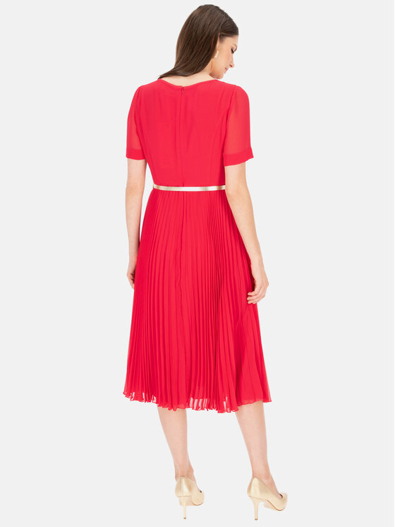 Potis & Verso Potis & Verso Sukienka elegancka Debora Różowy Slim Fit