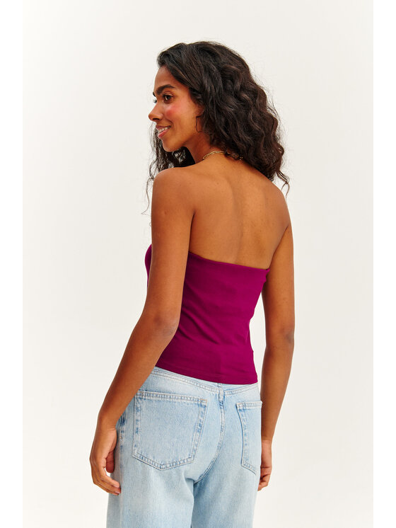 NAOKO NAOKO Top Infinity Granita Bordowy Regular Fit