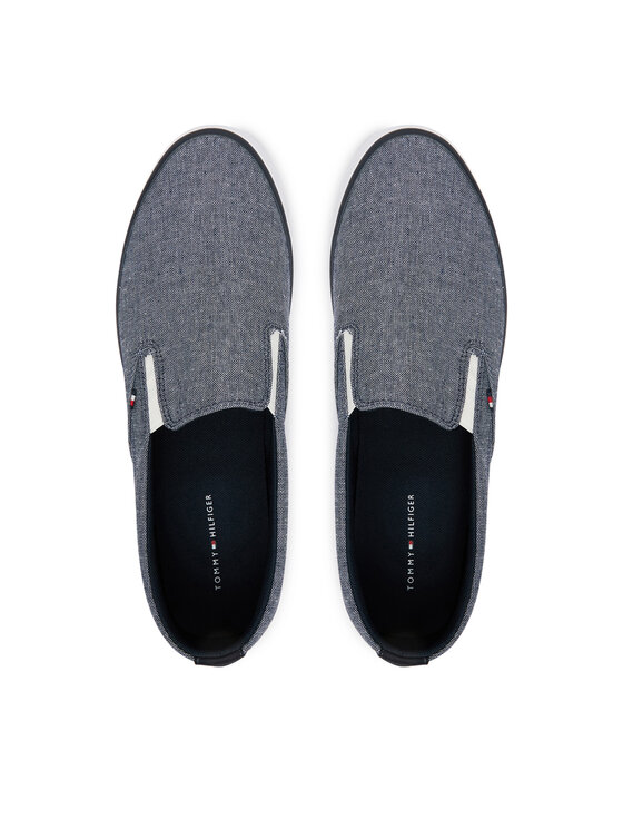 Tommy Hilfiger Tommy Hilfiger Sneakers aus Stoff Harlem Core Ii Slip On Chambray FM0FM05819 Blau