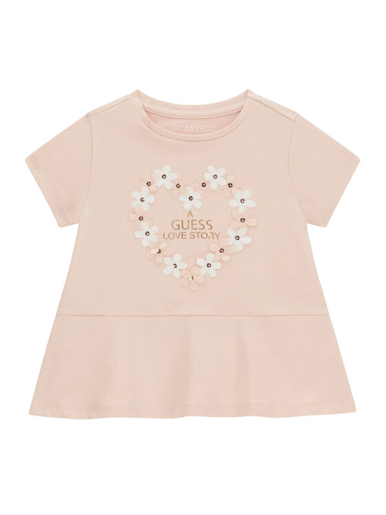 Guess Tricou K6GI20 K6YW4 Roz deschis Regular Fit