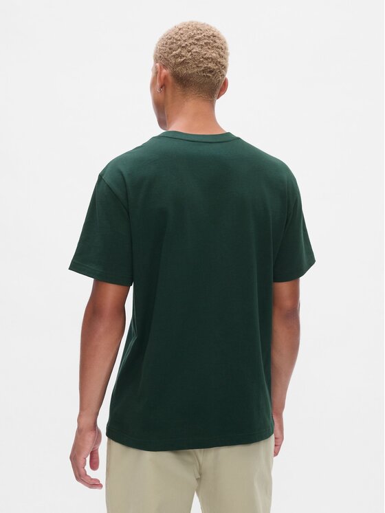 Gap Gap T-Shirt 797924-06 Zielony Regular Fit