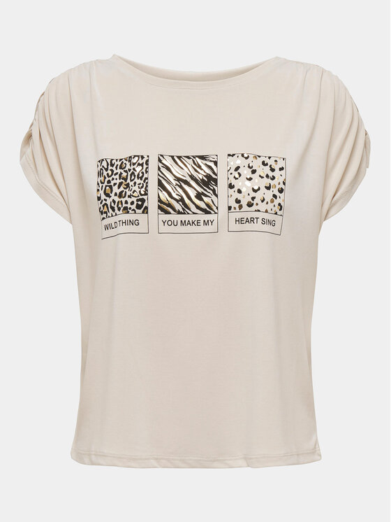 ONLY ONLY T-särk Free 15293567 Beež Regular Fit