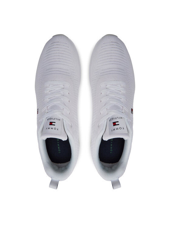 Tommy Hilfiger Tommy Hilfiger Sneakersy Corporate Knit Rib Runner FM0FM02838 Biały