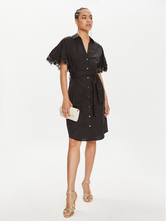TWINSET TWINSET Φόρεμα πουκάμισο 241TT2281 Μαύρο Regular Fit
