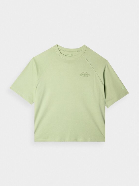 4F 4F T-Shirt 4FRAW24TTSHF2583-43S Zelená Oversize