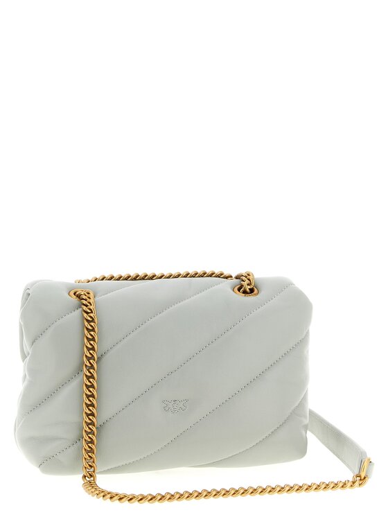 PINKO PINKO Τσάντα Gray Lamb Fur Crossbody Γκρι