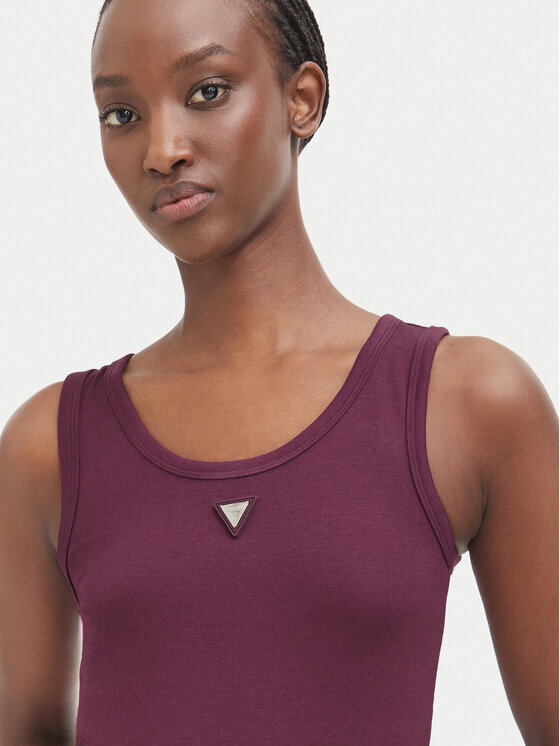 Guess Guess Top V6YP09 K4312 Bordowy Regular Fit