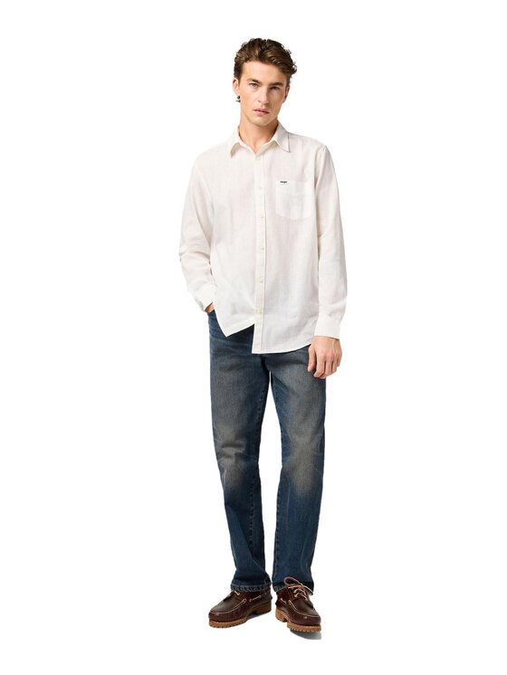 Wrangler Wrangler Koszula 112362907 Biały Regular Fit