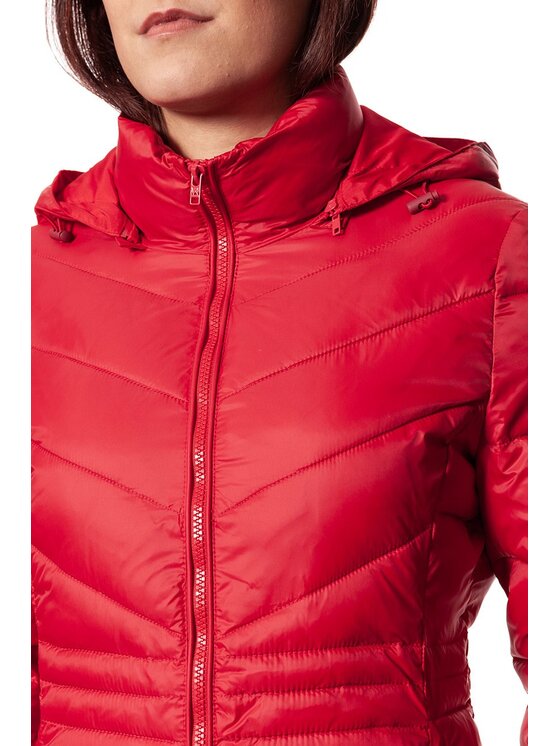 Wrangler Wrangler Kurtka damska SHORT PUFFER Czerwony Slim Fit