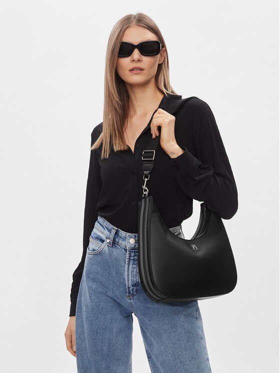 Tommy Hilfiger Sac a main Th Essential Sc Crossover AW0AW15723 Noir