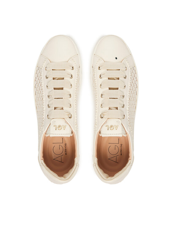AGL AGL Sneakersy Sade Plots D936133PGK7645B239 Écru