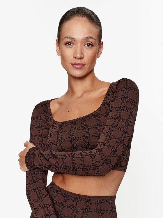 Guess Guess Blusa V3BP05 ZZ04N Marrone Slim Fit