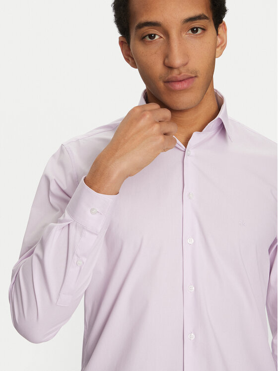 Calvin Klein Calvin Klein Koszula K10K108229 Fioletowy Slim Fit