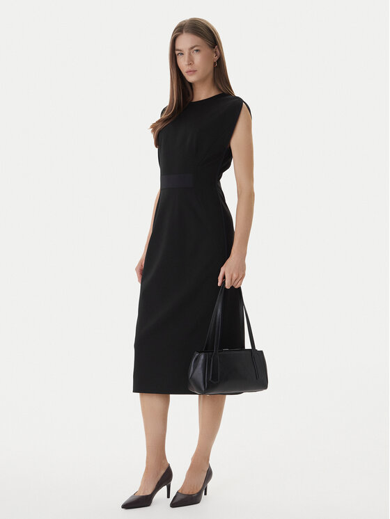 BOSS BOSS Kokteilinė suknelė Detira1 50551898 Juoda Slim Fit