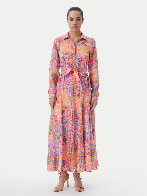 Hale Bob Rochie tip cămașă with linen 4YDD632A Roz Regular Fit