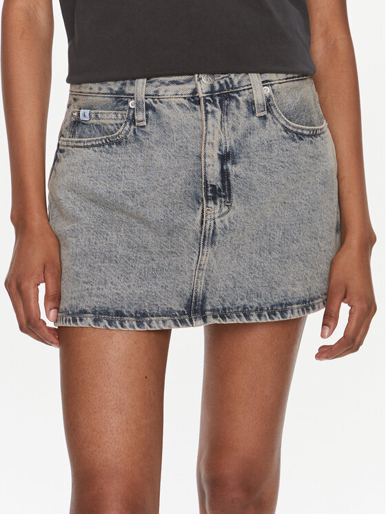 Calvin Klein Jeans Calvin Klein Jeans Džinsinis sijonas J20J222502 Mėlyna Regular Fit