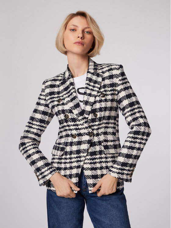 Simple Suknjič MKD505-02 Mornarsko modra Slim Fit