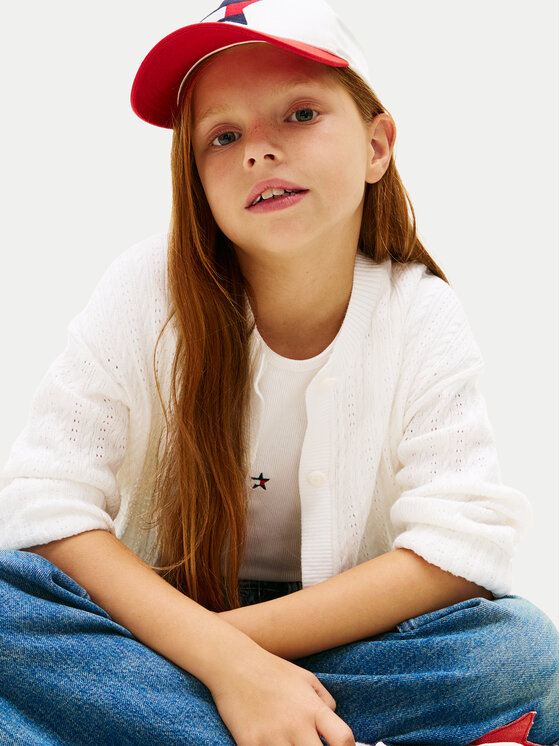 Tommy Hilfiger Tommy Hilfiger Ζακέτα KG0KG09378 Λευκό Relaxed Fit