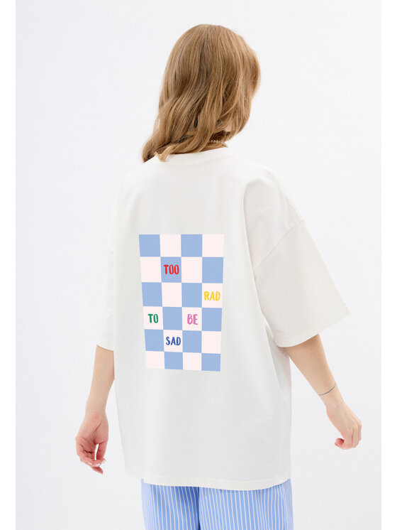 Mirons Mirons T-Shirt Print Biały Oversize