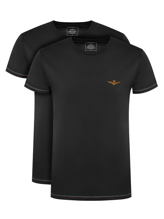 Aeronautica Militare Set de tricouri AM1UTI003B Negru Slim Fit