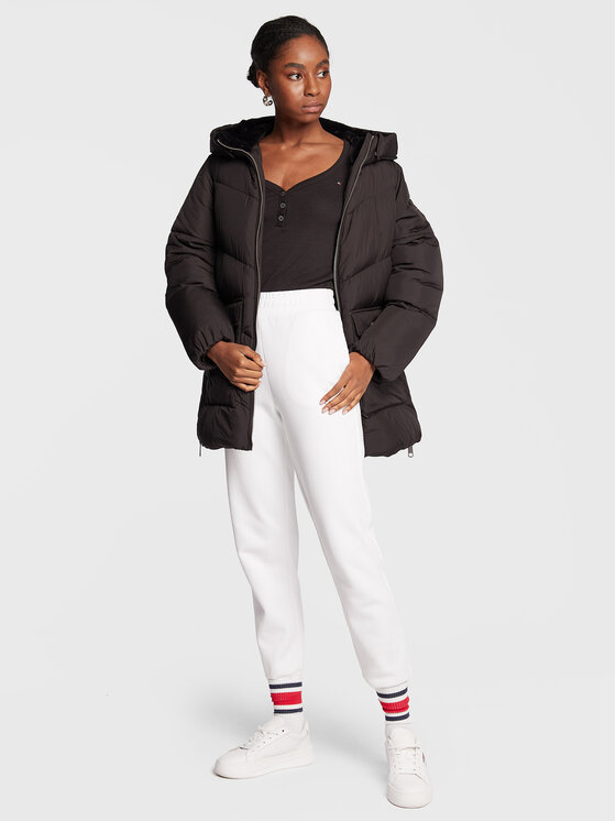 Tommy Hilfiger Tommy Hilfiger Μπουφάν χειμωνιάτικο Chevron Sorona WW0WW36211 Μαύρο Relaxed Fit