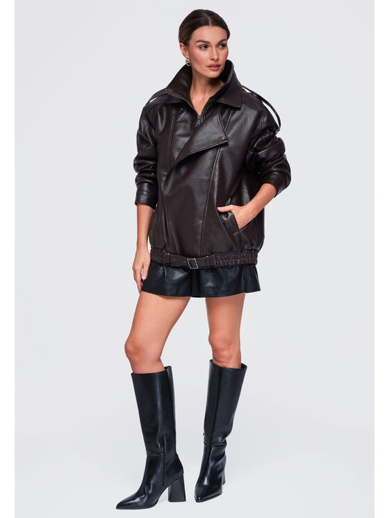 Ombre Ombre Kurtka przejściowa OW-JAFL-0138 Brązowy Oversize