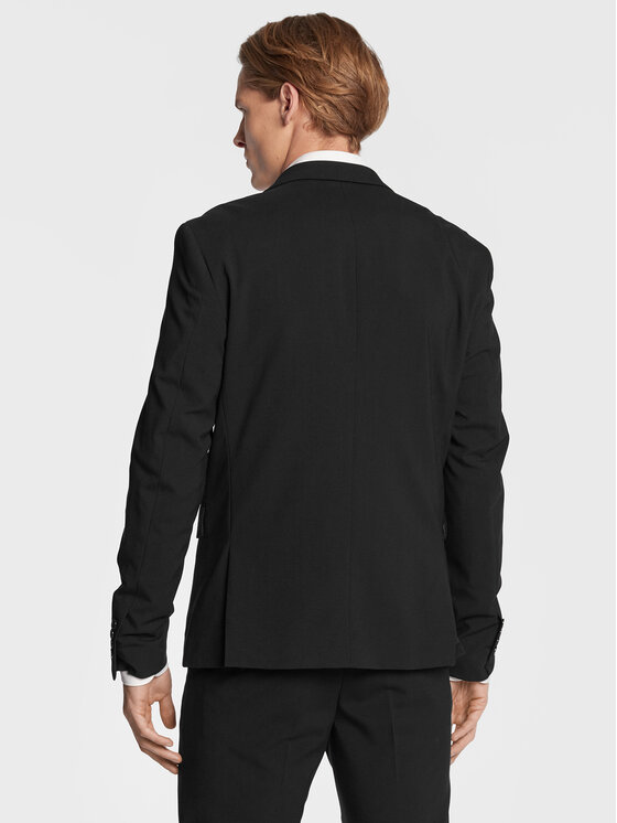 Lindbergh Lindbergh Öltöny 30-61040 Fekete Slim Fit