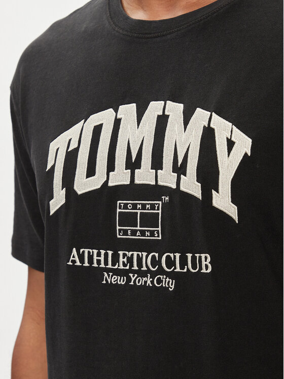 Tommy Jeans Tommy Jeans T-shirt Athletic Club DM0DM18557 Crna Regular Fit