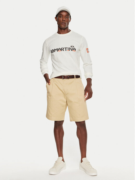 La Martina La Martina Longsleeve ZMR008 JS206 Bianco Regular Fit