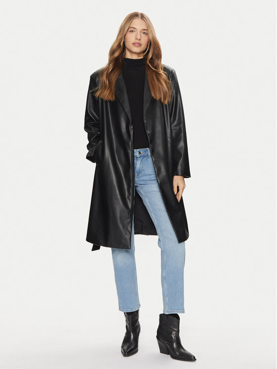 ONLY ONLY Plášť z umělé kůže Bina 15326827 Černá Regular Fit