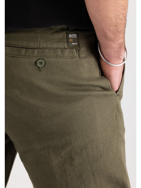 Alpha Industries Alpha Industries Spodnie cargo Alpha Chino Pant Zielony Straight Leg
