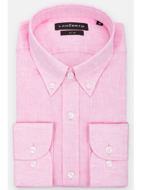 Lancerto Lancerto Koszula Erica Różowy Slim Fit