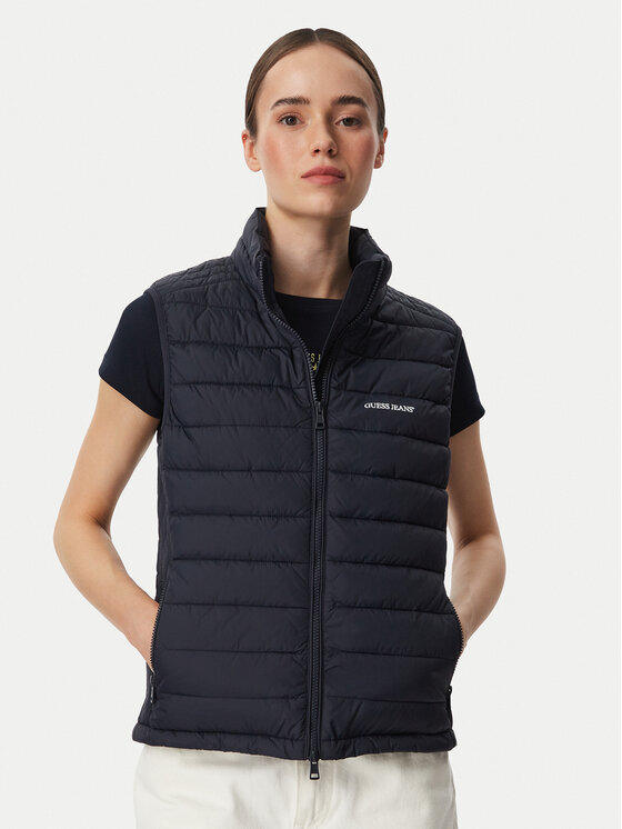 Guess Jeans Guess Jeans Sportski prsluk W6YL10 W2800 Tamnoplava Regular Fit