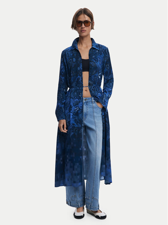 Desigual Desigual Marškinių tipo suknelė Licuado 25WWVW23 Mėlyna Regular Fit