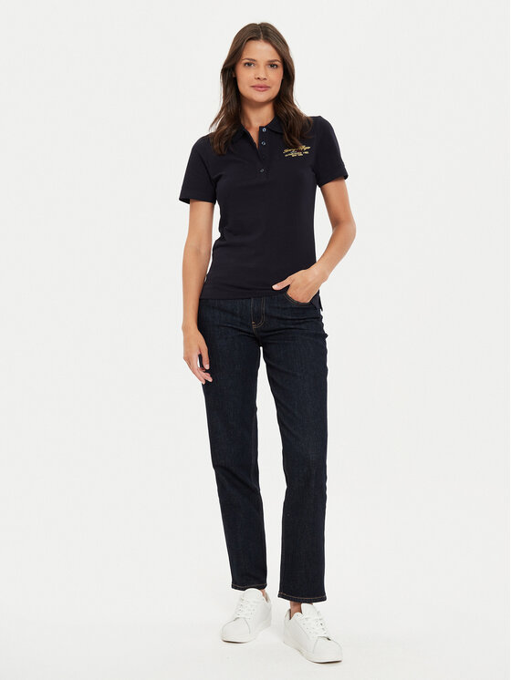 Tommy Hilfiger Tommy Hilfiger Pólóing Script WW0WW43624 Sötétkék Slim Fit