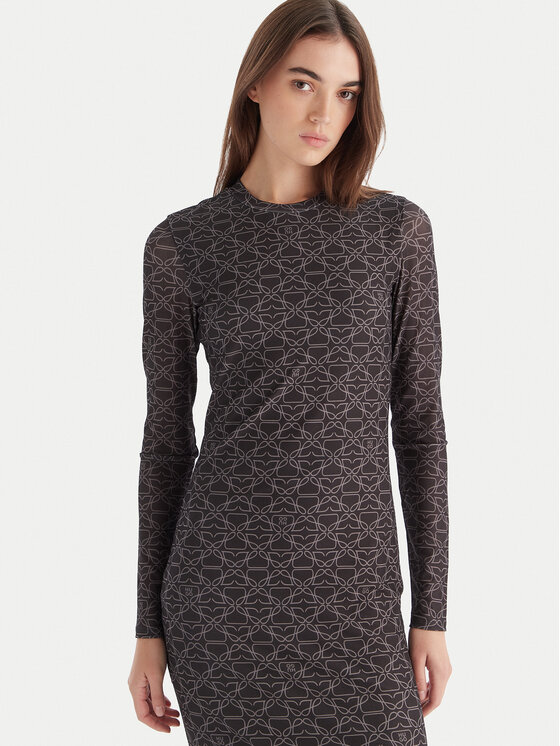 HUGO HUGO Hétköznapi ruha Nastan 50542400 Fekete Slim Fit