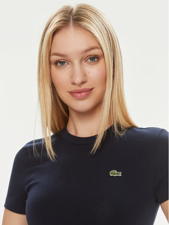 Lacoste Lacoste Majica TF7218 Mornarsko modra Slim Fit