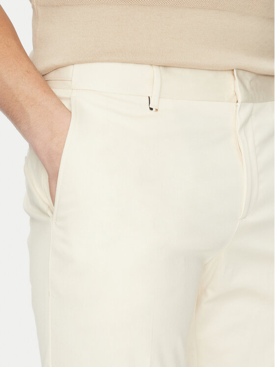 BOSS BOSS Společenské kalhoty C-Genius 50539970 Écru Slim Fit