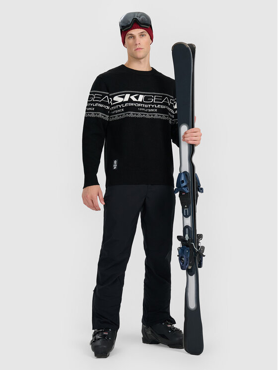 4F 4F Sweter casual Czarny Regular Fit