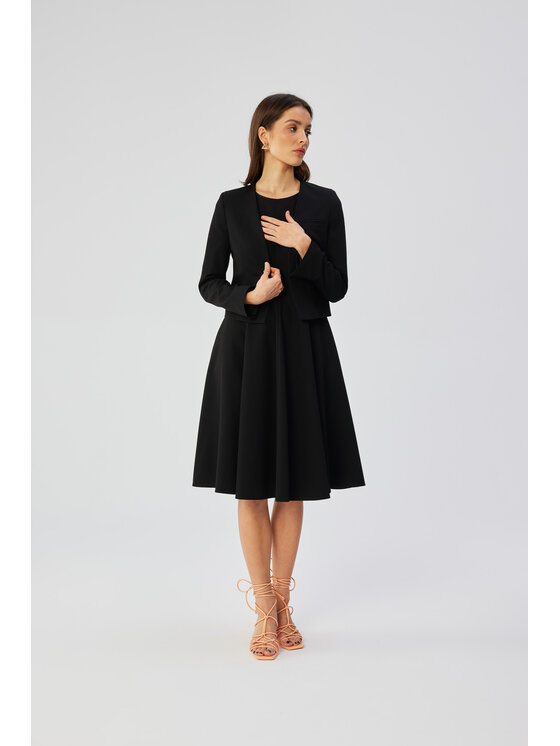 Stylove Stylove Koktejlové šaty S358 Černá Comfortable Fit