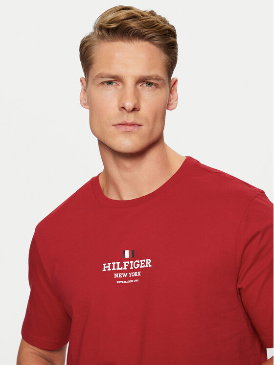 Tommy Hilfiger Tommy Hilfiger T-Shirt MW0MW38980 Czerwony Regular Fit