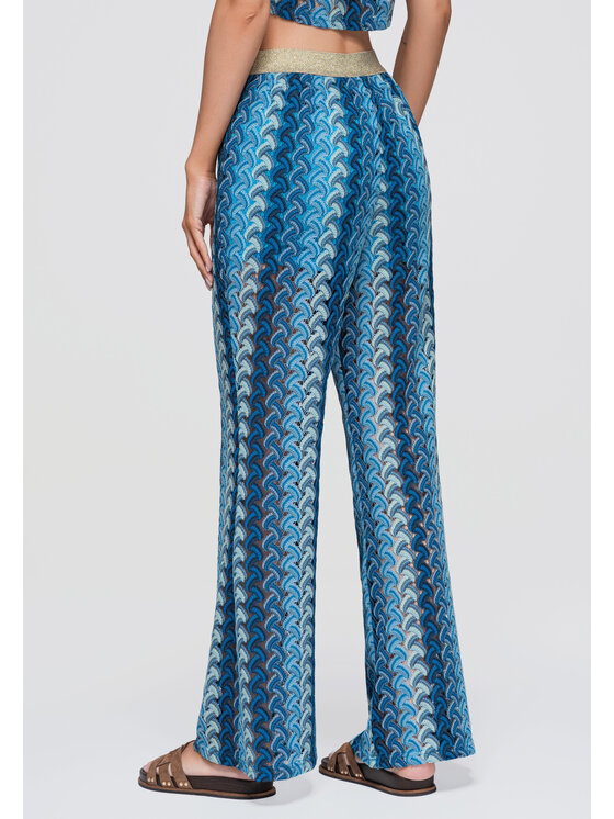 Ombre Ombre Spodnie materiałowe OW-PA-E0015 Niebieski Relaxed Fit