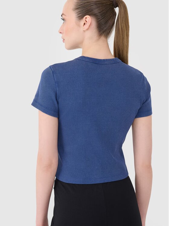 4F 4F Tričko 4FRSS25TTSHF2696-31S Modrá Slim Fit